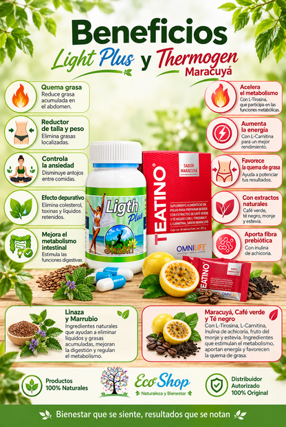 Pack 1 Ligth Plus y 1 Teatino Maracuya